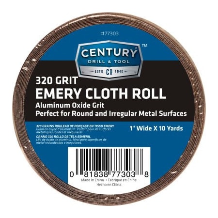 Century Drill & Tool Century Drill Emery Cloth Shop Roll 10 Yards 1" Wide 320 Grit 77303